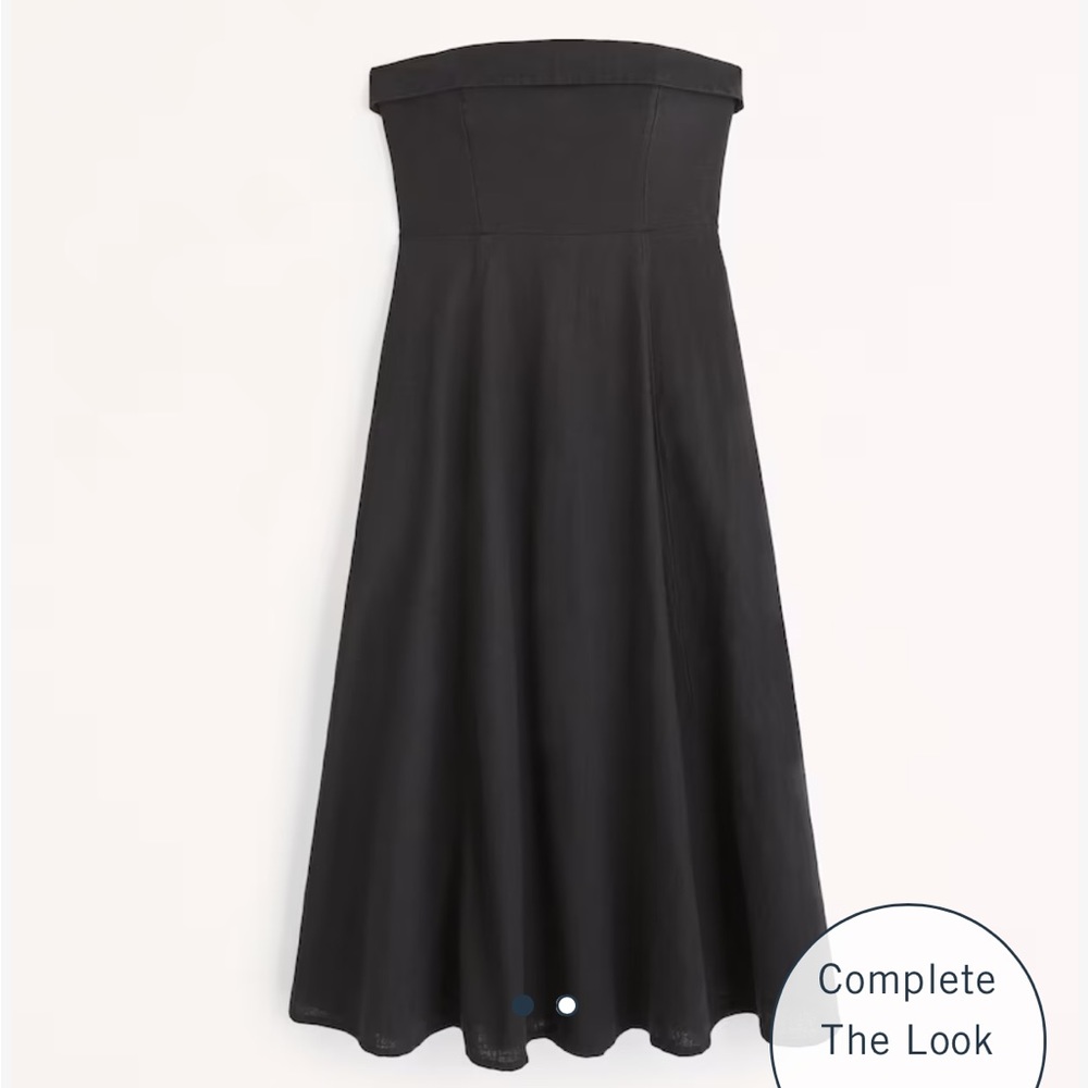 Abercrombie and Fitch Strapless linen blend midi dress NWT
